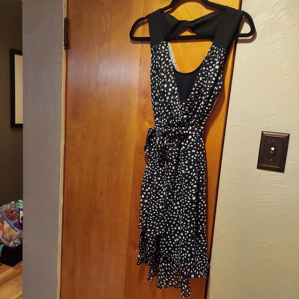 Express Black and White Asymmetrical Dress